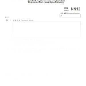 2016年香港表格NN12 - 註冊非香港公司在香港經營業務時採用的經批准名稱申報表
